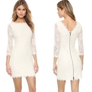 Diane von Furstenberg Zarita Ivory Off White Lace Dress 8